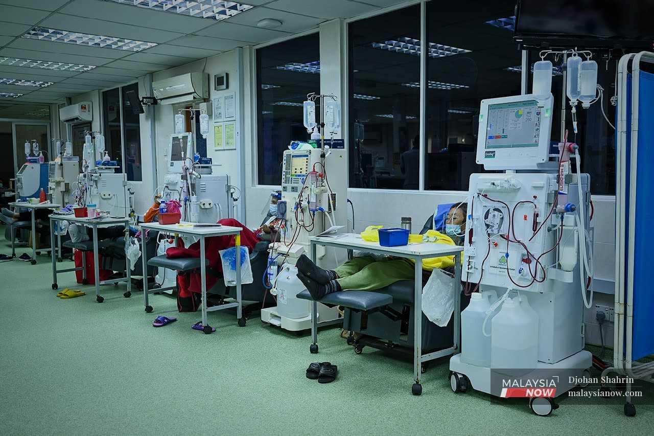Patients undergo dialysis treatment in a hospital. Former health minister Khairy Jamaluddin said the impact of non-communicable diseases could be worse than the Covid-19 pandemic.