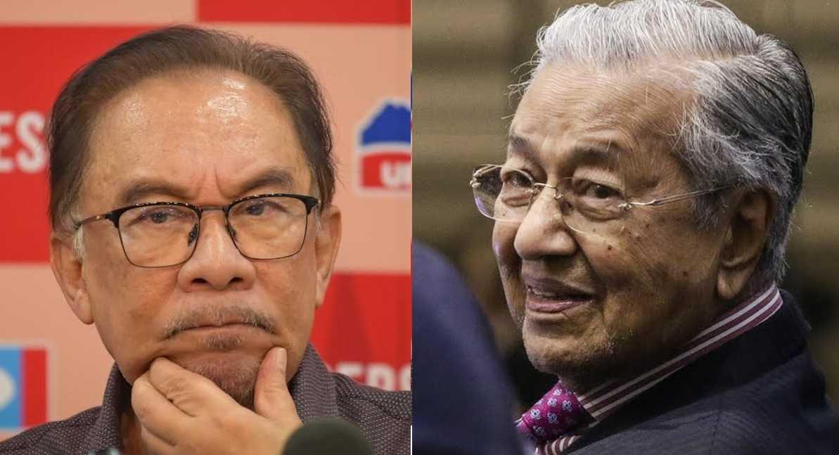 Dr Mahathir Mohamad (kanan) mengulangi tuntutannya supaya Anwar Ibrahim membuktikan tuduhan terhadapnya. 