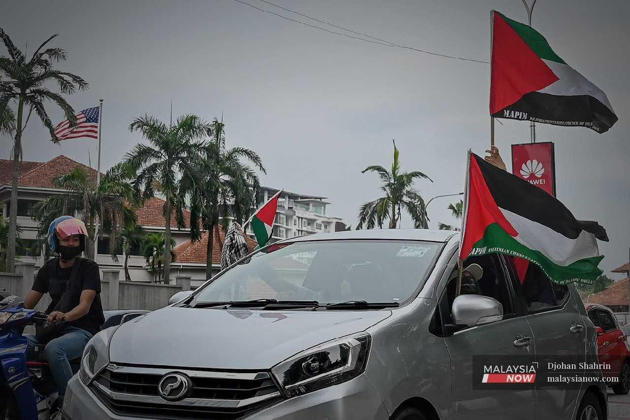 Kedutaan AS di Kuala Lumpur kerap menjadi tumpuan protes dianjurkan oleh kumpulan pro-Palestin.