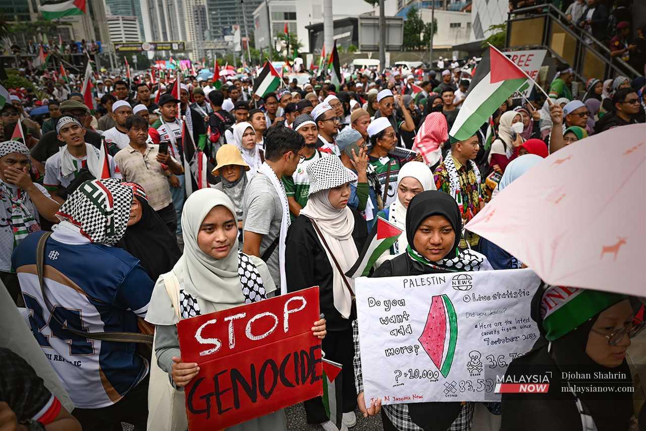 As with previous anti-Israel protests in Malaysia, young people made up the majority of participants.